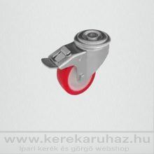 HFS-PAPU 080S-FE / hátfuratos forgó-fékes villa, poliuretán futófelület, poliamid felni, siklócsapágy.150 Kg