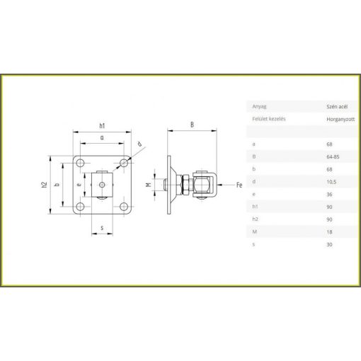 AFT M18- állítható forgáspont talpas M18(I)   