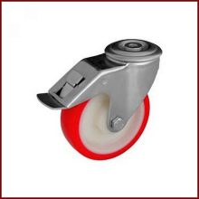 HFS-PAPU 200S-FE / hátfuratos forgó-fékes villa, PU futófelület, PA felni, siklócsapágy, 400 Kg