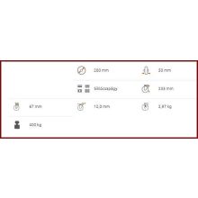 HFS-PAPU 200S-FE / hátfuratos forgó-fékes villa, PU futófelület, PA felni, siklócsapágy, 400 Kg