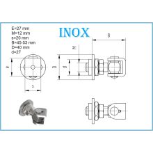INOX állítható forgáspont kör lappal szárnyas kapuhoz AFAX M12