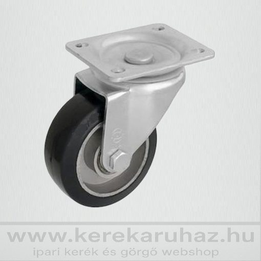 TLM-ALGU 080G-FO / talpas forgó villa, fekete gumi, ALU.felni, golyóscsapágy 150 Kg