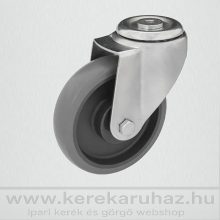 HFS-WTE 200G-FO / Hátfuratos forgó villa, műanyagfelni szürke szintetikus gumival, golyóscsapágy