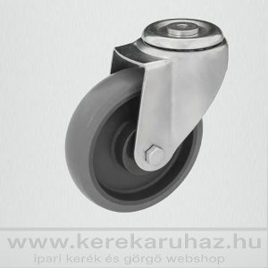   HFS-WTE 200G-FO / Hátfuratos forgó villa, műanyagfelni szürke szintetikus gumival, golyóscsapágy