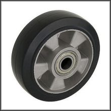 ALGU 125/20G- (R) - alapkerék, alumínium felni, fekete gumi, golyóscsapágy, 250 Kg - ipari kerék