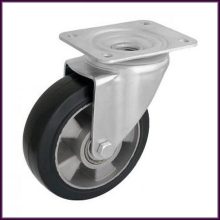 Elasztikus gumi kerék talpas forgó villa golyóscsapágy nagy teherbírás ,  TLM-ALGU 160G-FO