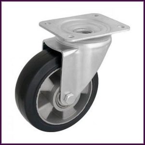 Elasztikus gumi kerék talpas forgó villa golyóscsapágy nagy teherbírás ,  TLM-ALGU 160G-FO