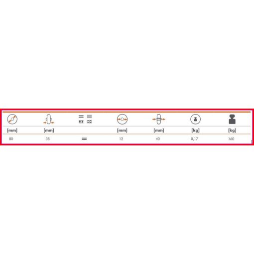 TRMTW 80/12S /Hőálló kerék, siklócsapágy    -40C°/+280 C°   160 Kg