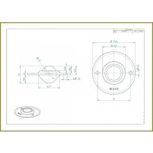 GG-KUB-25-B / peremes, süllyeszthető, rögzítő furatos golyósgörgő, préselt acéllemez házban, acél golyóval