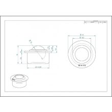 GG-KU30-P / golyós görgő, peremes, süllyeszthető, préselt acéllemez házban, MŰANYAG golyóval