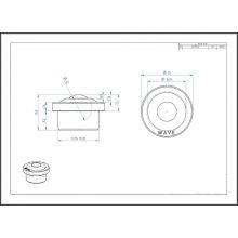 GG-KO-12 / Golyós görgő, krómozott ACÉL ház, süllyeszthető, peremes, krómozott acélgolyóval