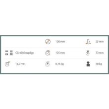 OLS-FEGU 100R-FE / Tömörgumis fémfelnis kerék, hátfuratos forgóvilla fékkel, tűgörgős -  ipari kerék
