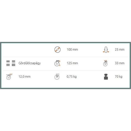 OLS-FEGU 100R-FE / Tömörgumis fémfelnis kerék, hátfuratos forgóvilla fékkel, tűgörgős -  ipari kerék