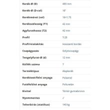PUR 400 alapkerék, szürke nyommentes futófelület, műanyag küllős, golyóscsapágy, 140 Kg
