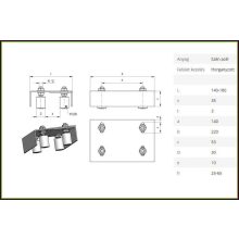 TKFVK 4 GÖRGŐS- tolókapu állítható felsővezető konzol 4 görgős