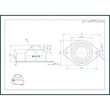 GG-KUA-19-A / Golyósgörgő, TALPAS, préselt acéllemez házban, rögzítő furattal, acélgolyóval