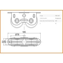TKTA80Y-D / dupla 80 mm tolókapu görgő, talpas ""Y"" profil növelt tehetbírás
