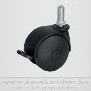 Bútorgörgő, menetes, forgó-fékes, műanyag futófelület, BGM-PPC 50-FE M10*20