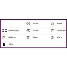 TLM ALGU 100G-FI ipari kerék fix villával 160 kg teherbírás golyóscsapággyal