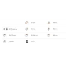 BTL-PPA 032-FO / Talpas forgó villa, polipropilén kerék, siklócsapágy, 15 Kg