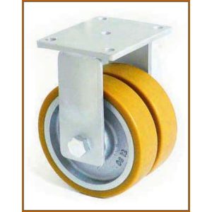   TLHED-DBS 200K-FI / Extra nagy teherbírású ipari kerék, fix villa, DUPLA kerék, poliuretán futó, 2000 Kg