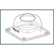 GG-KUA-38-A / Golyósgörgő, TALPAS, préselt acéllemez házban, rögzítő furattal, acélgolyóval