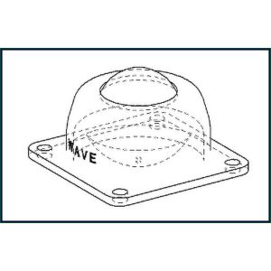   GG-KUA-38-A / Golyósgörgő, TALPAS, préselt acéllemez házban, rögzítő furattal, acélgolyóval