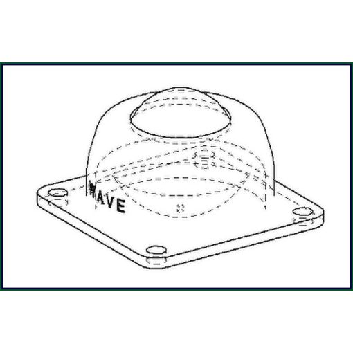 GG-KUA-38-A / Golyósgörgő, TALPAS, préselt acéllemez házban, rögzítő furattal, acélgolyóval