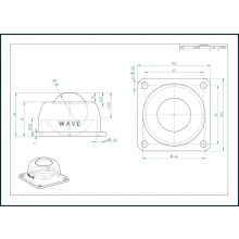 GG-KUA-38-A / Golyósgörgő, TALPAS, préselt acéllemez házban, rögzítő furattal, acélgolyóval