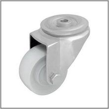 HFM-POB 125K-FO - Hátfuratos forgó villa, poliamid kerék, golyóscsapágy, porvédő, 300 Kg