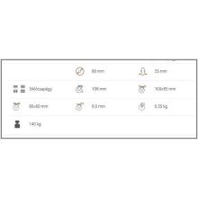 TLSH-TRMTW 080S-FI / Hőálló kerék, talpas, fix villa, siklócsapágy  -40C°/+280 C°   140 Kg 