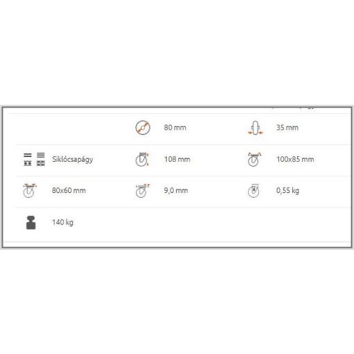 TLSH-TRMTW 080S-FI / Hőálló kerék, talpas, fix villa, siklócsapágy  -40C°/+280 C°   140 Kg 