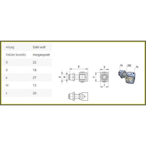 AFH M12-A- állítható forgáspont,hegeszthető, ellenanyával, M12(I)