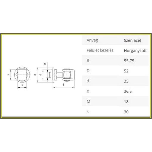 AFA M18- állítható forgáspont kapuhoz kör lappal 