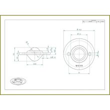 GG-KUB-16-B / peremes, süllyeszthető, rögzítő furatos golyósgörgő, préselt acéllemez házban, acél golyóval