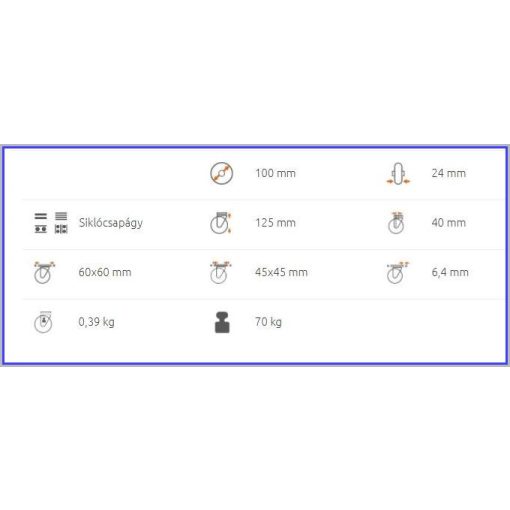 XBTL-NATS 100S-FE – Talpas forgó-fékes villa, INOX, poliamid kerék, nyommentes, siklócsapágy, 70 Kg