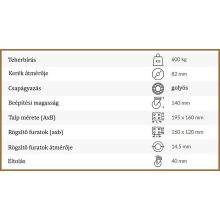 TLHED-ALPU 082K-FO / Extra nagy teherbírású ipari kerék,hegeszett forgó villa, DUPLA kerék, poliuretán futófelület, 600 Kg