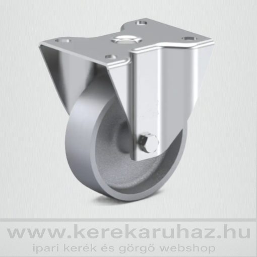 TLSH-CL 100S-FI /Hőálló kerék, talpas fix villa, szürke öntöttvas kerék, siklócsapágy, 100 Kg