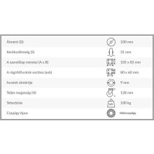 TLSH-CL 100S-FI /Hőálló kerék, talpas fix villa, szürke öntöttvas kerék, siklócsapágy, 100 Kg