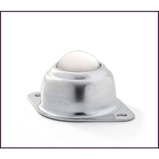 GG-KUA-25-AP / Golyósgörgő, TALPAS, préselt acéllemez házban, rögzítő furattal, műanyag golyóval