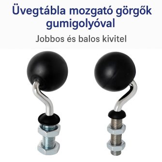 Üvegtábla szállító/mozgató görgők gumigolyóval