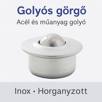 Peremes golyós görgő. Préselt, süllyeszthető. GG-KU