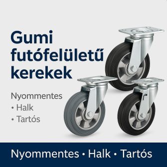 Gumi futófelületű ipari kerekek