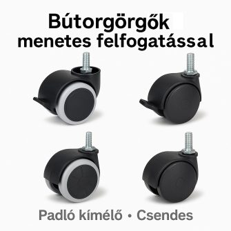 Bútorgörgők MENETES (csavaros)<br /> felfogatással
