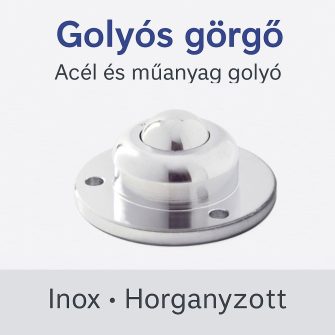 Golyós görgő, krómozott ACÉL ház, körtalpas, krómozott acélgolyóval