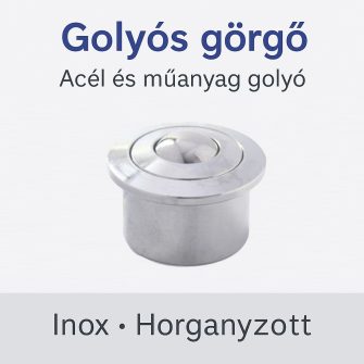 Golyós görgő, krómozott ACÉL ház, GG-KO, süllyeszthető, peremes, krómozott acélgolyóval