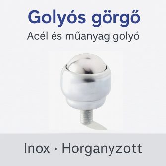 Golyós görgő, menetes rögzítéssel, GG-KUT préselt acéllemez házban