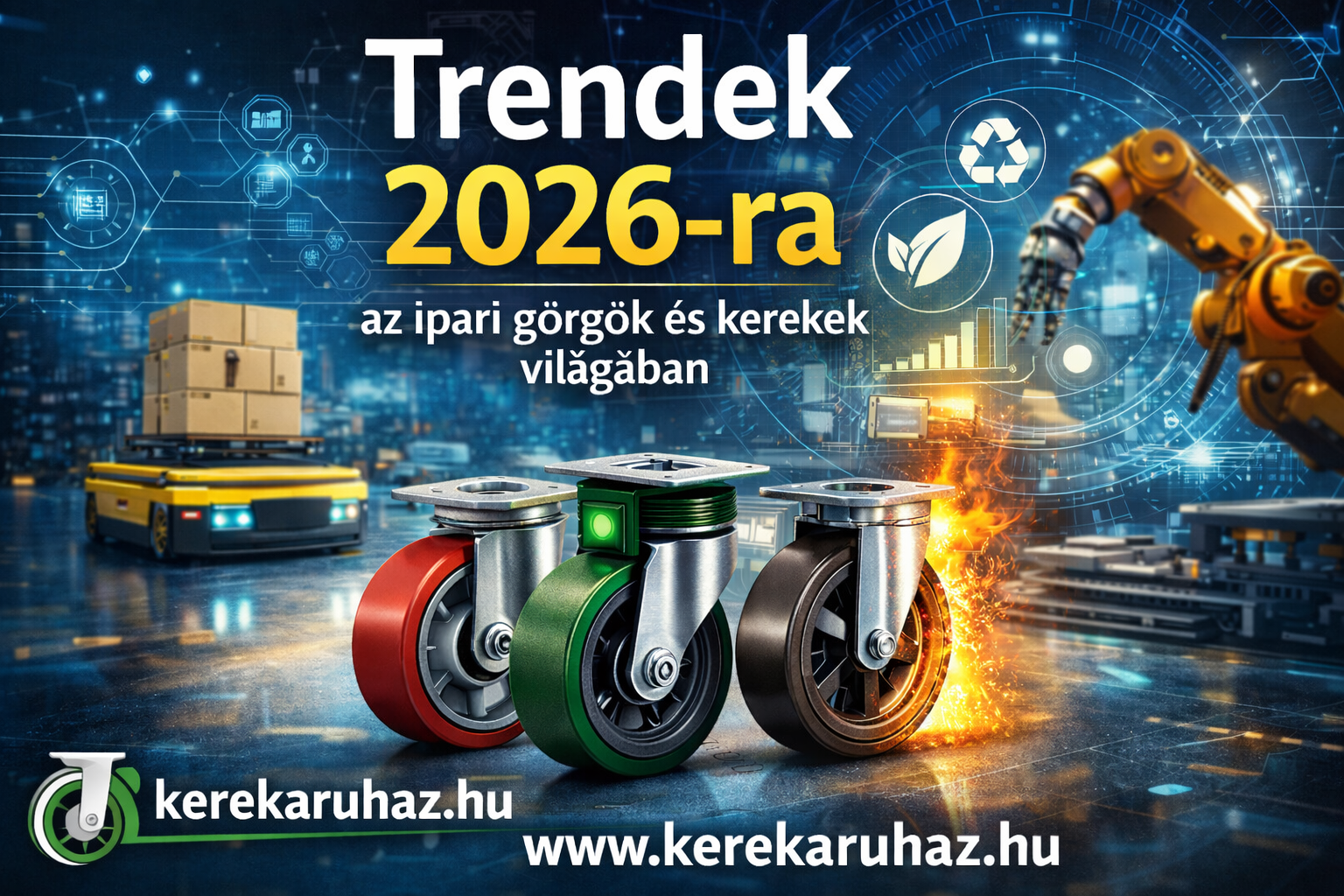 Trendek 2026-ra az ipari görgők és kerekek világában